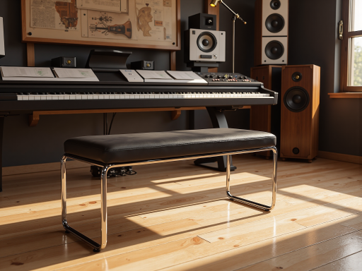 现代化音乐学校教室内部，多台电钢琴整齐排列，学生正在上课学习