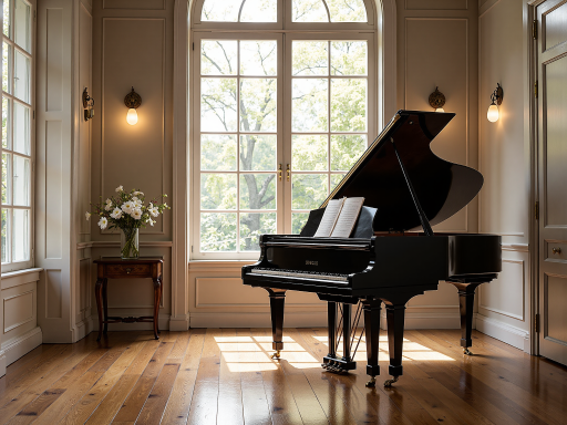 经典款电钢琴正面展示，深色木质琴身配白色键盘，现代客厅摆放场景